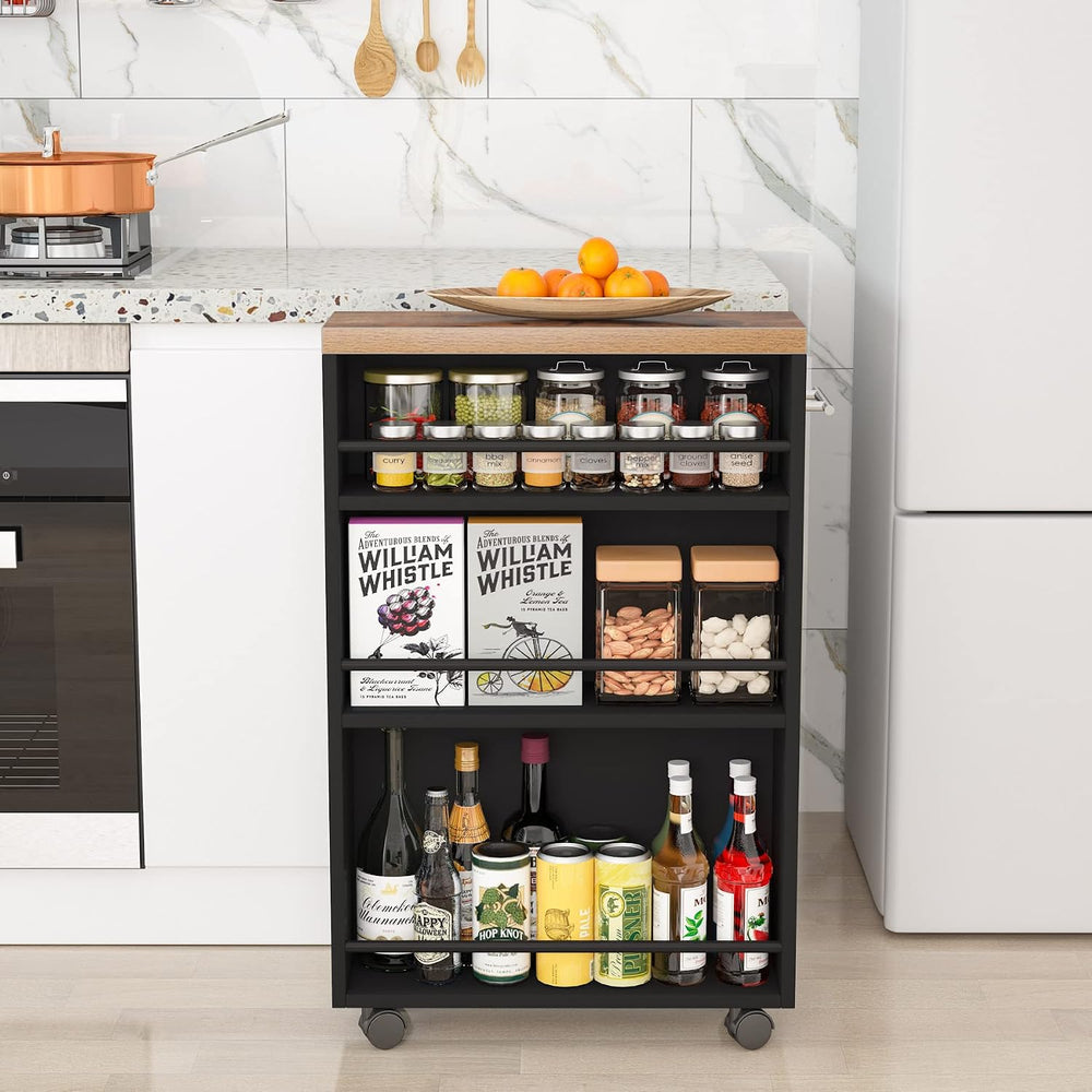Tribesigns Slim Storage Cart, Rolling Narrow Kitchen Cart on Wheels for Small...
