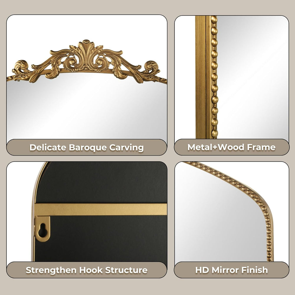 40"x30" Vintage Gold Wall Mirror