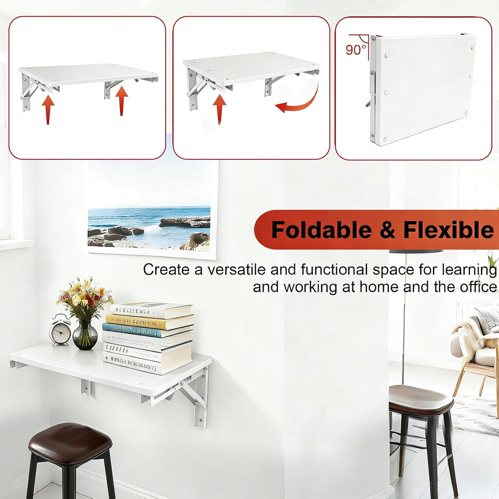 Folding Shelf Wall Mounted, 16.5inches Floating Desk for Small Space