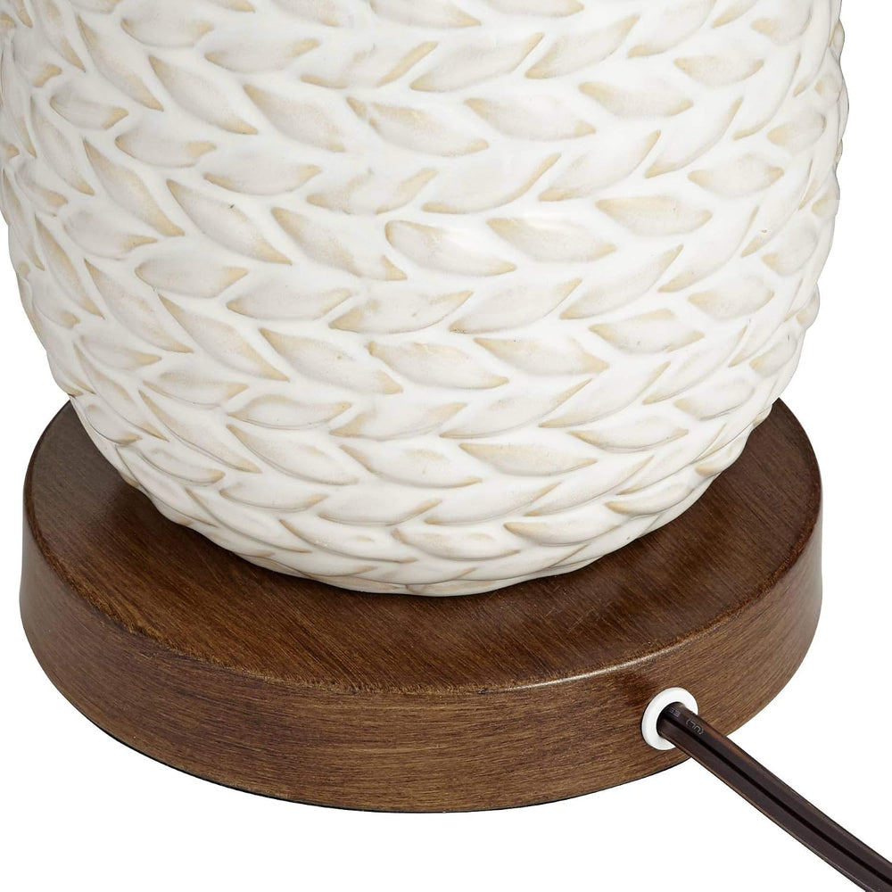 Kingston 32 3/4" Large Table Lamp Pull Chain White Ceramic Grooved