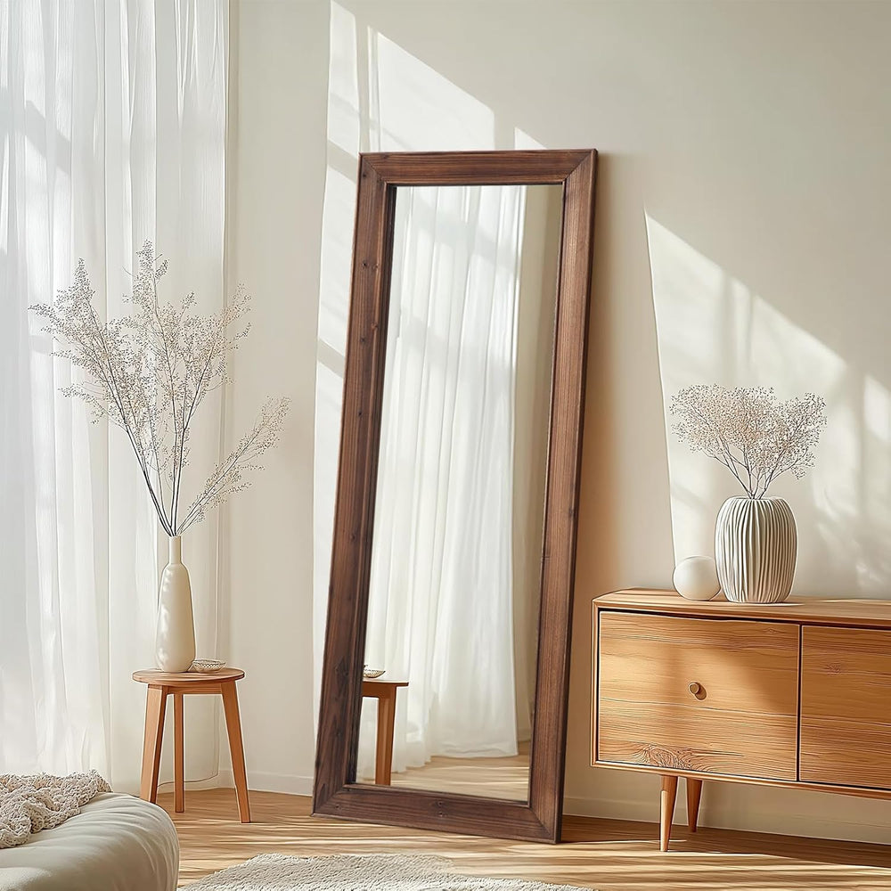 MirrMuse Rustic Floor Full Length Mirror Wood Frame, 56"x21" Brown ...
