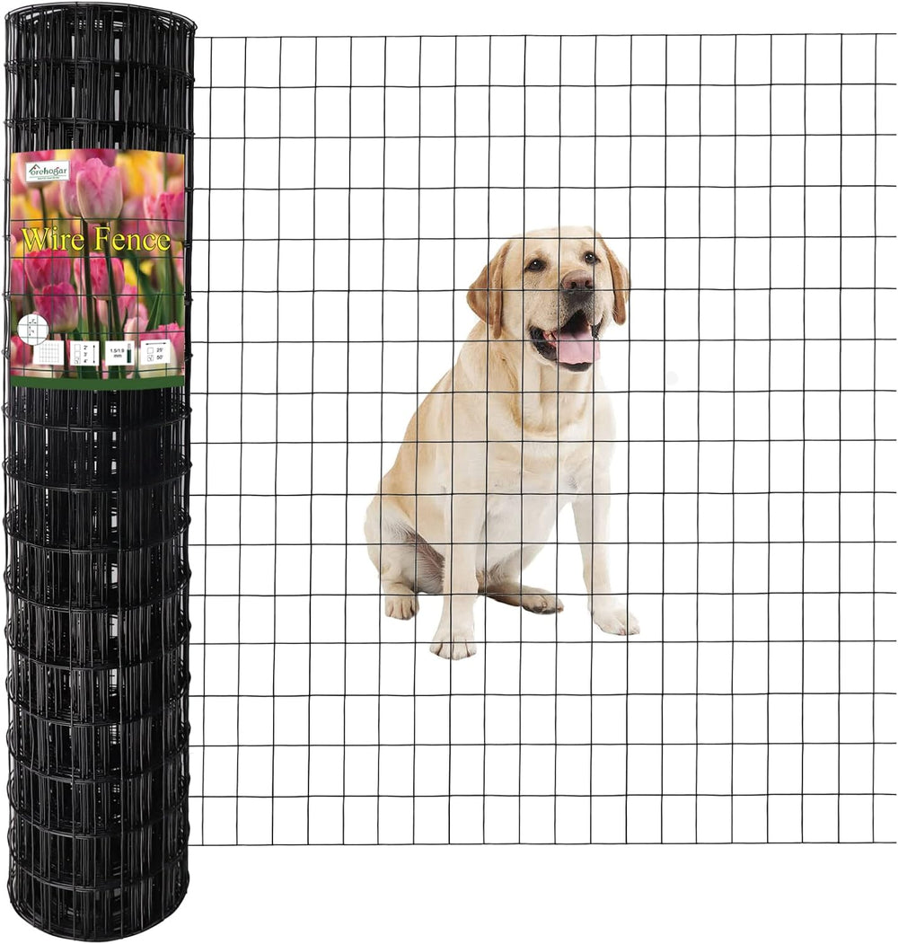 Black PVC Coated Welded Wire Fence 48" x 50' Roll, 2"x3" M...