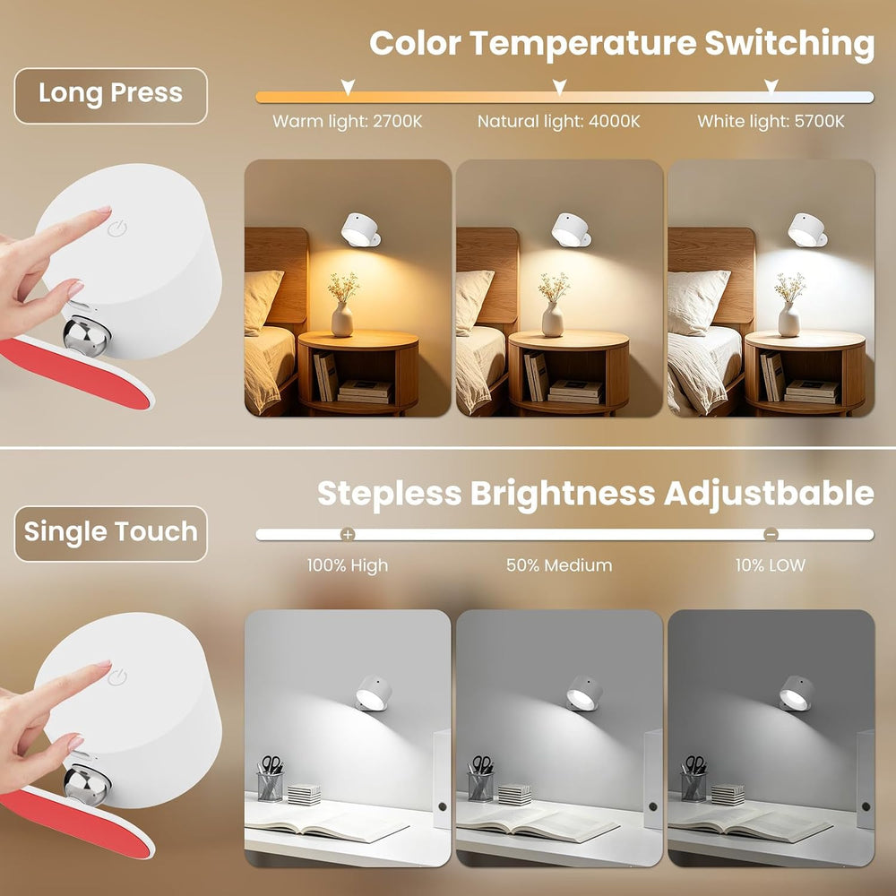 AKSDA Rechargeable Wall Sconce with Remote, Magnetic Wall Light for Bedside