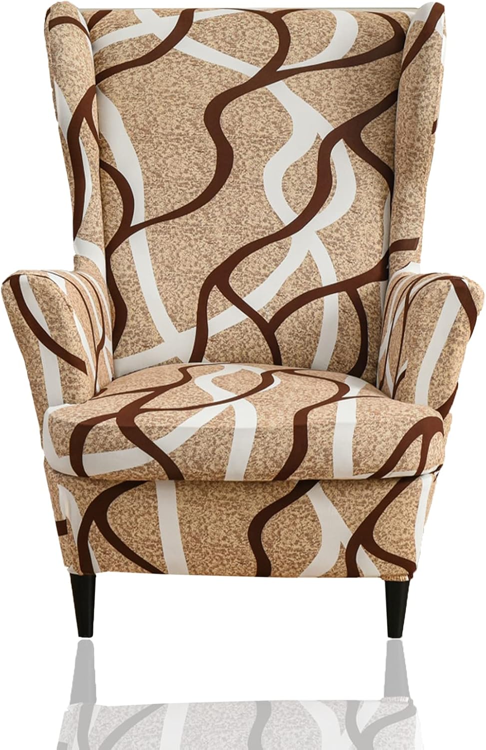 Wing Chair Slipcover, 2-Piece Printed Wingback Chair Cover
