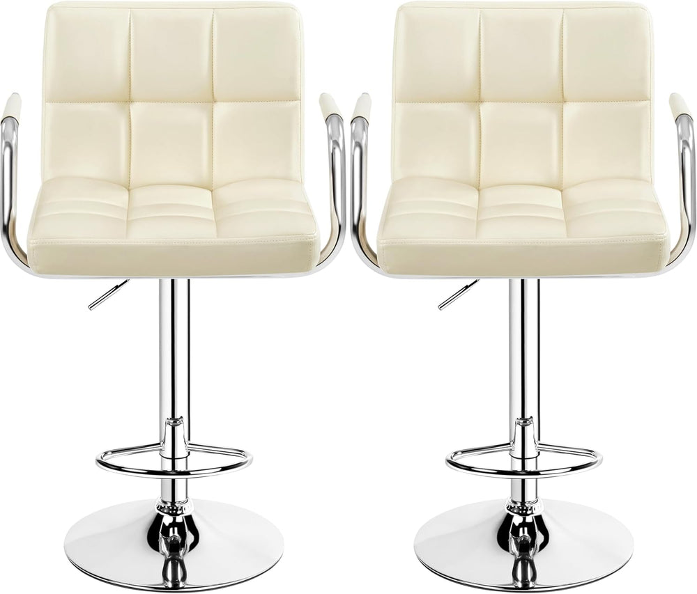 Topeakmart 2PCS Swivel Chairs Adjustable Bar Stools Kitchen Chairs with Large...
