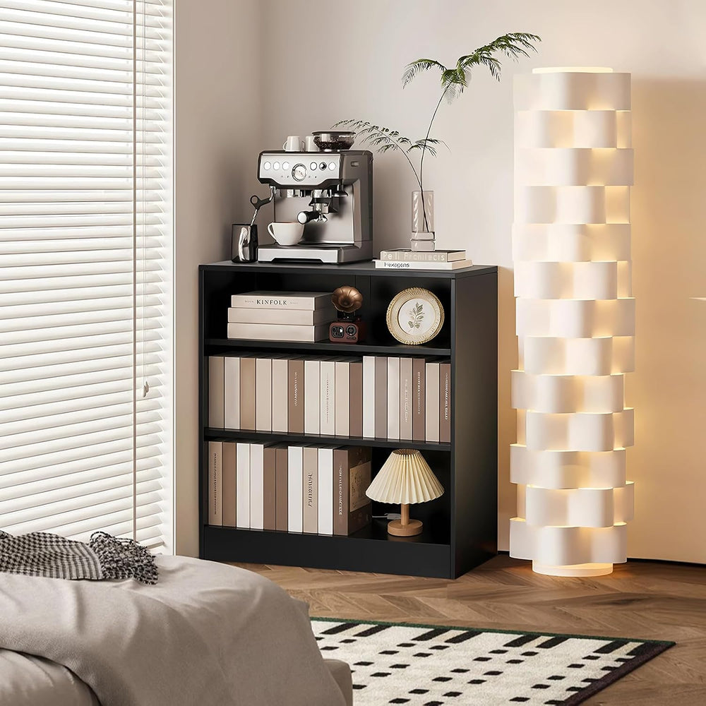 IRONMIX Metal Open Bookcase, 3-Tier Bookshelf with Adjustable Shelves