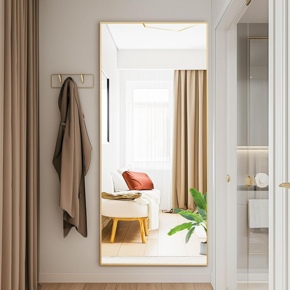 DUMOS 64"x21" Full Length Mirror with Stand, Full Body Floor Mirror