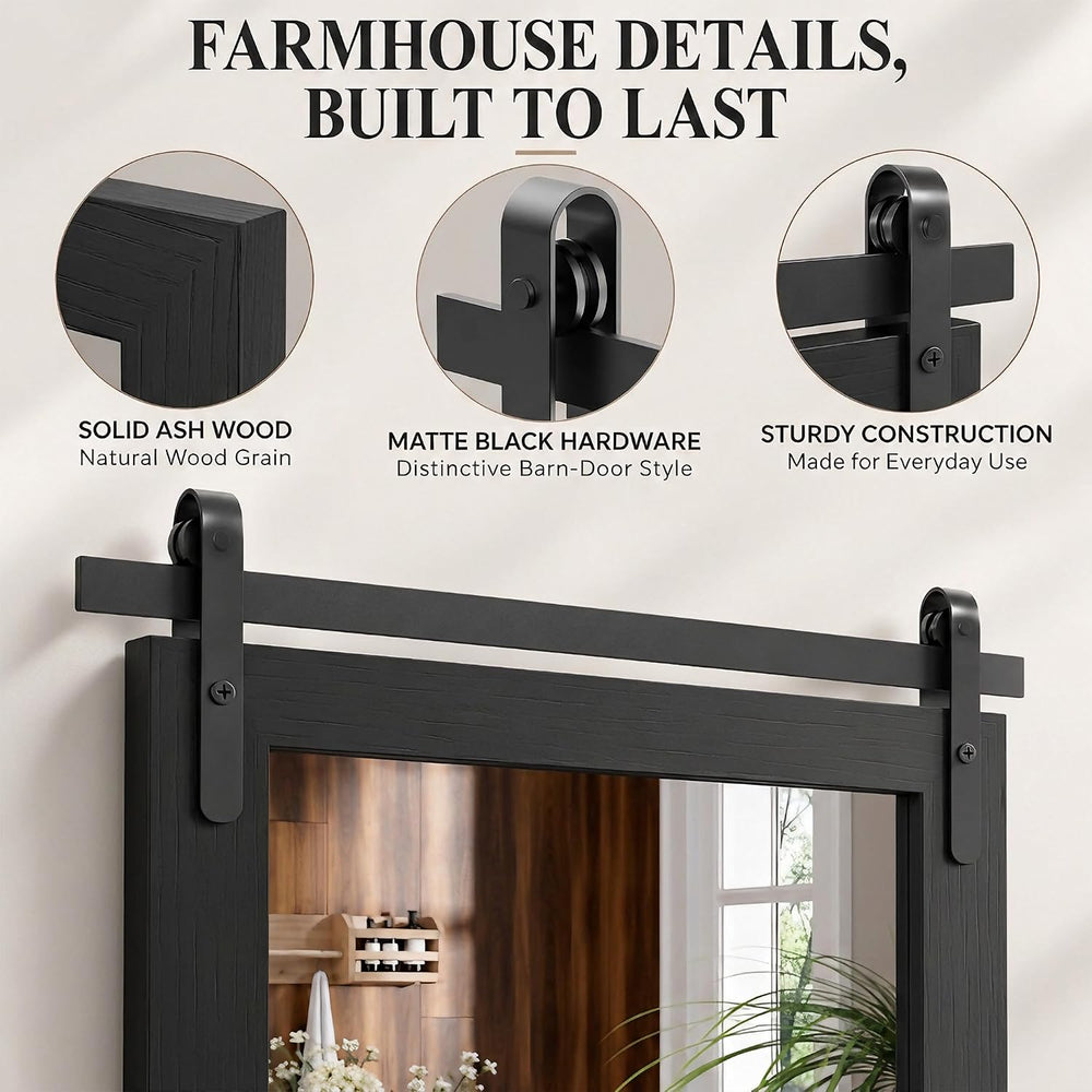 PAIHOME Black Farmhouse Bathroom Vanity Mirror 22" x 30"