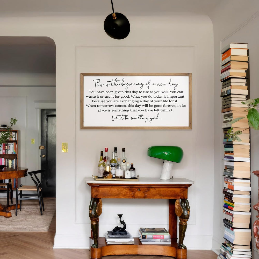 flangairy Motivational Wall Decor, 31.5x15.7 Inches Large Wooden Quote Wall A...
