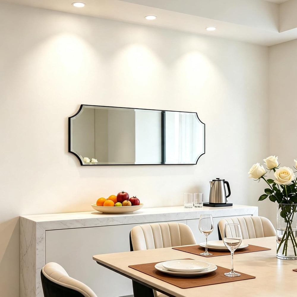 POZINO 48"x18" Premium Large Rectangle Beveled Mirror for Bathroom
