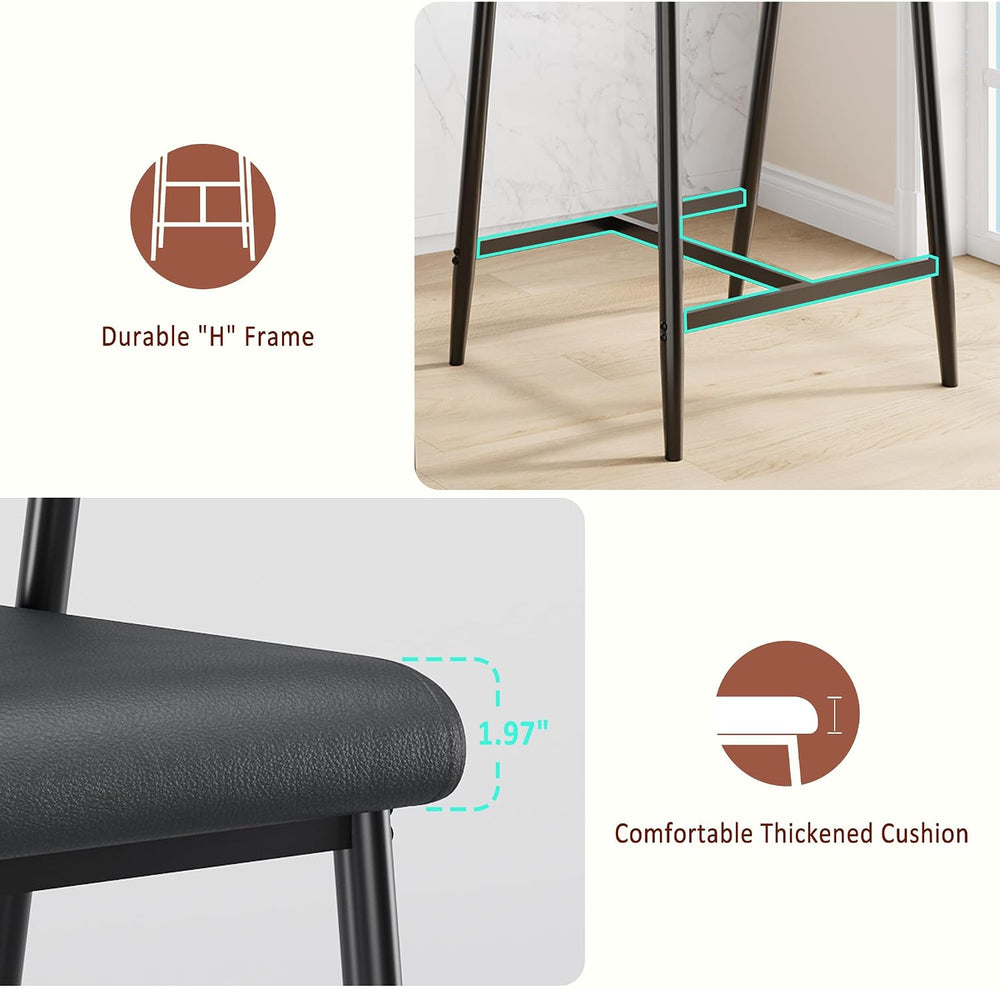 IDEALHOUSE Bar Stools Set of 2 with Arm, 2pcs Counter Height Bar Stools Set w...