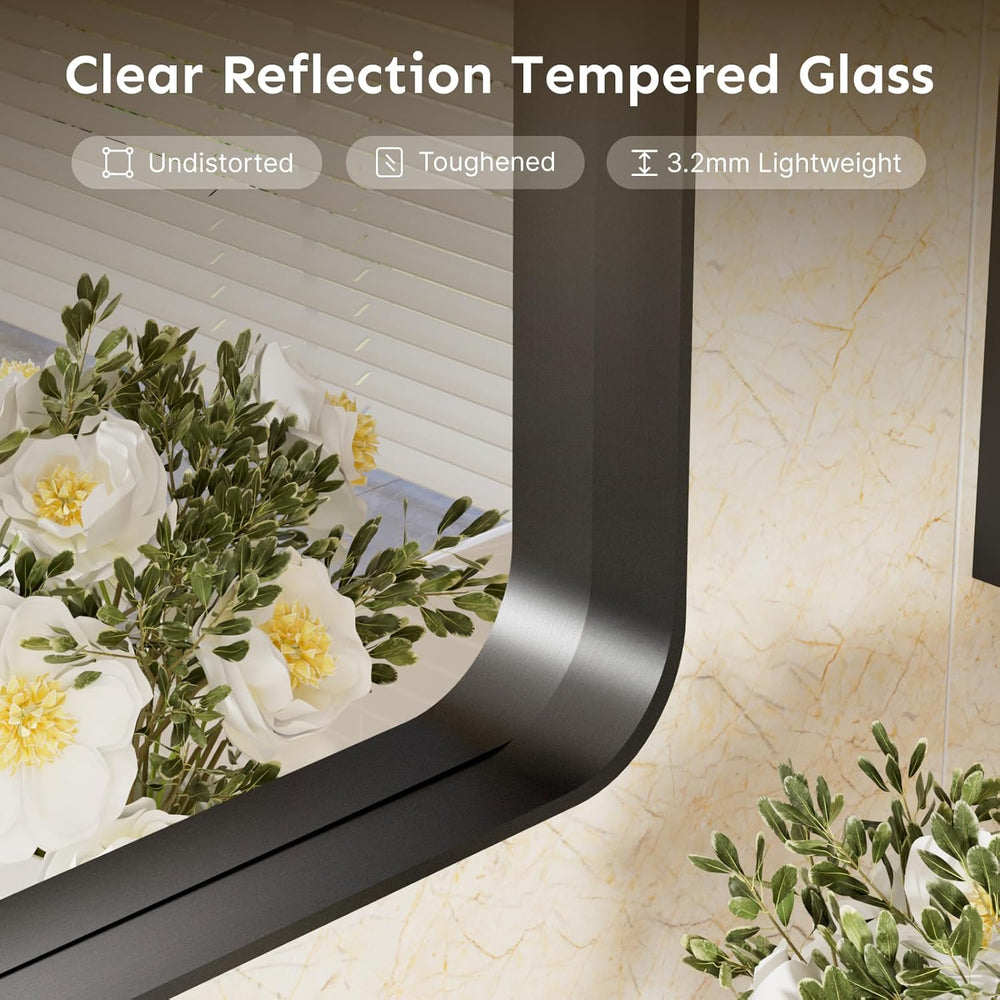 Kosmonia 20"x16" Bathroom Vanity Mirror for Wall Metal Framed Matte...