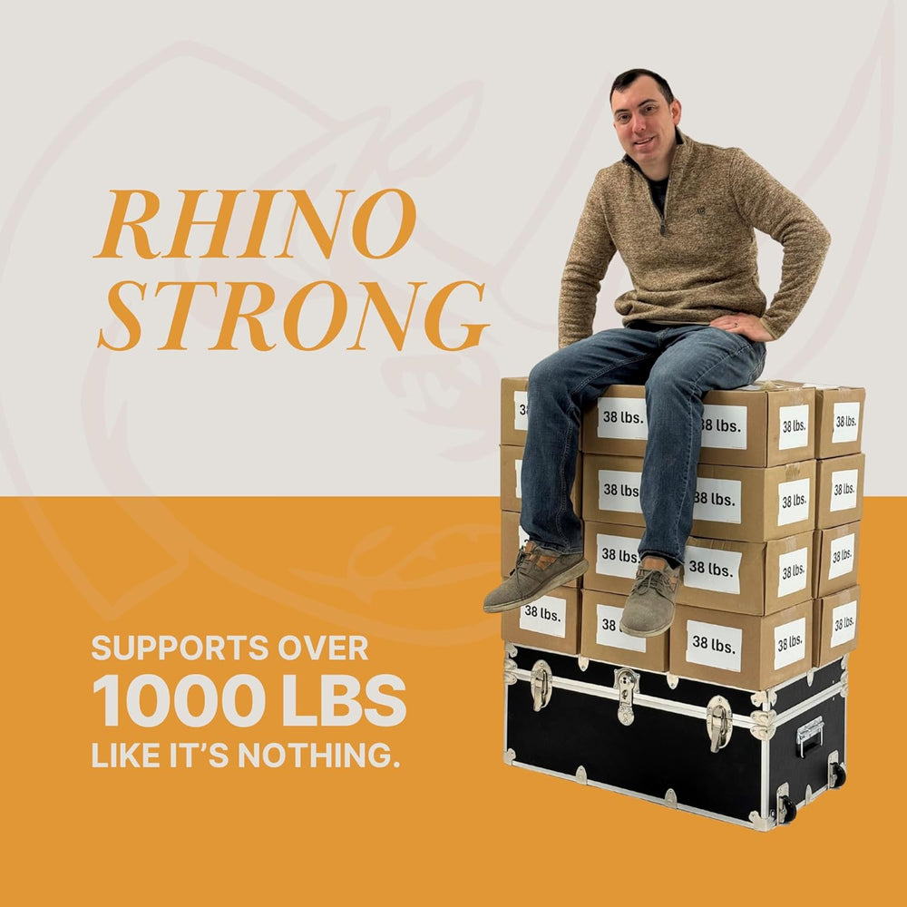 Rhino Large Essential Trunk with Wheels, Tray & Lid Organizer for Camp