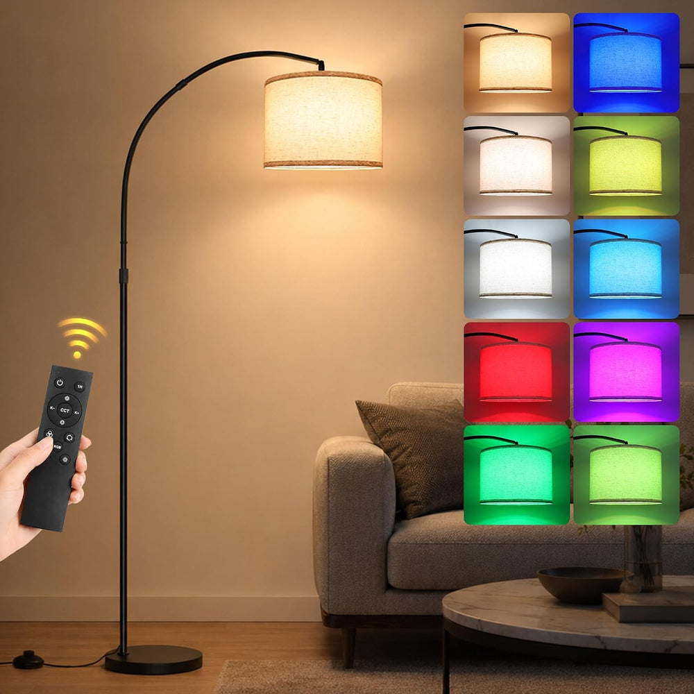 Unicozin Arc Floor Lamp, 2000LM 18W Bright LED Dimmable Tall Standing Lamp