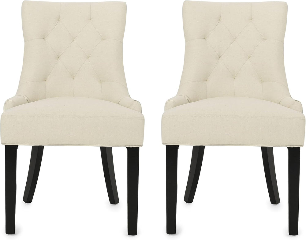 Christopher Knight Home Hayden Tufted Fabric Dining / Accent Chairs, 2-Pcs Se...