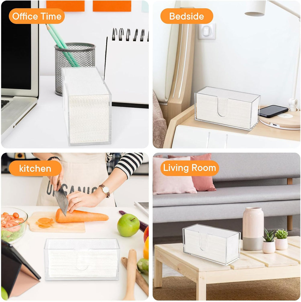 2Pcs Acrylic Paper Towel Dispenser, Paper Towel Holder Countertop Clear Multi...