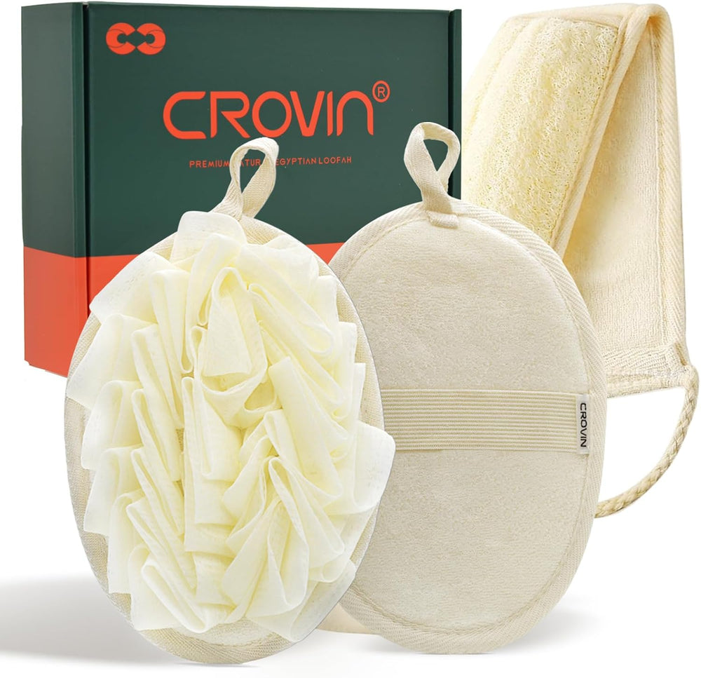 Mesh Pouf Body Sponge Set - Redesign Bath Loofahs Shower Puffs 2 Pack & E...