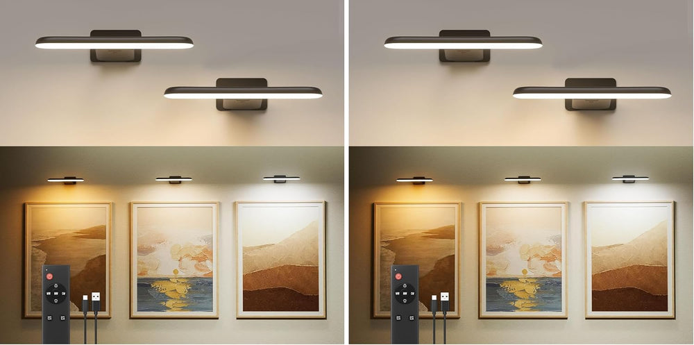 FULEN 4 Pack Picture Lights for Wall,Art Lights for Painting,Battery Operated...