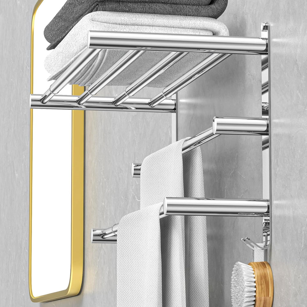 CAXIMSY Adjustable Towel Bar for Bathroom Wall Mount17-30.7inch Adhesive Show...
