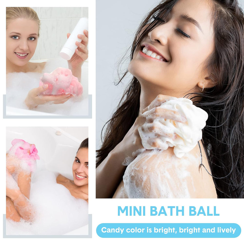 Chengu 50 Pack Loofah Sponge Bulk Shower Mesh Ball, Multicolor, Classic