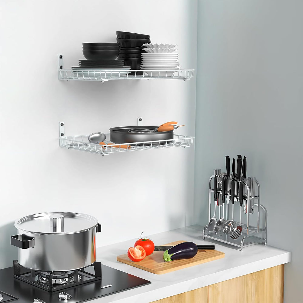 WALMANN Wall Shelves, 12 * 18 inch Wall-Mounted Storage Shelves for Garage