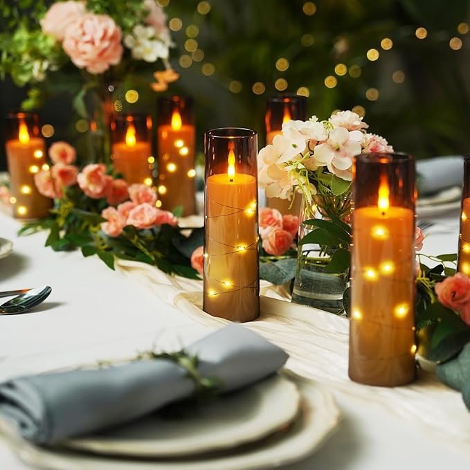 Raycare Flameless Candle with Remote Timer – 9 Flickering Acrylic Battery Ope...
