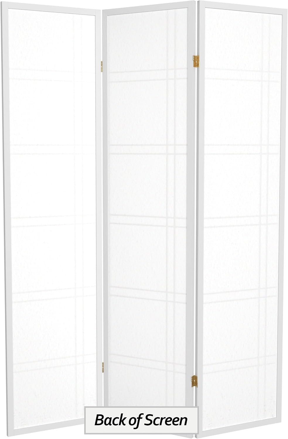 Red Lantern 6 ft. Tall Double Cross Shoji Screen - White - 3 Panels