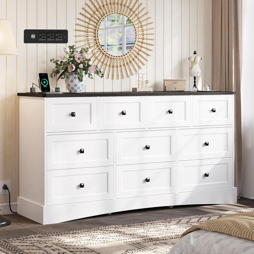 Hasuit Dresser for Bedroom with 10 Drawers, 55.2" Long Dressers with Cha...