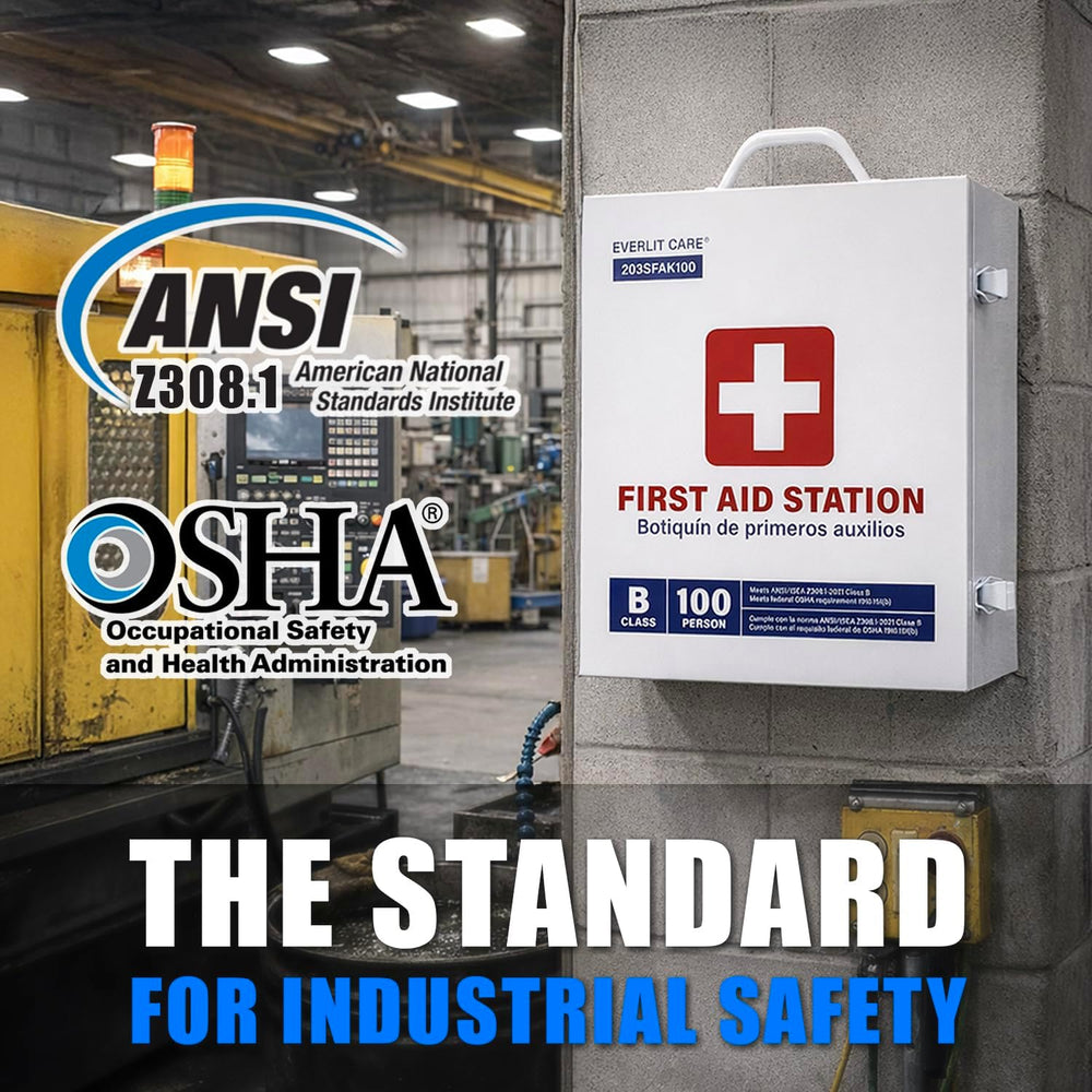 EVERLIT CARE 3-Shelf OSHA-Compliant First Aid Kit, ANSI Class B+ 100 Person E...