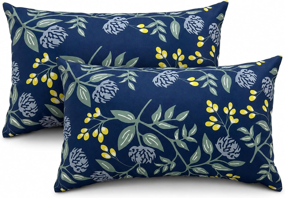Outdoor Lumbar Pillows 12"x20" Waterproof Patio Pillows with Inserts