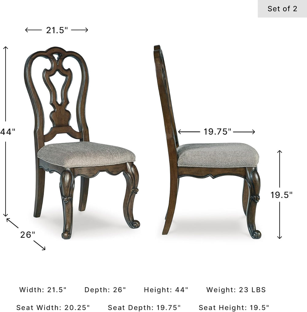 Signature Design by Ashley Traditional Upholstered Dining Chairs, Set of 2