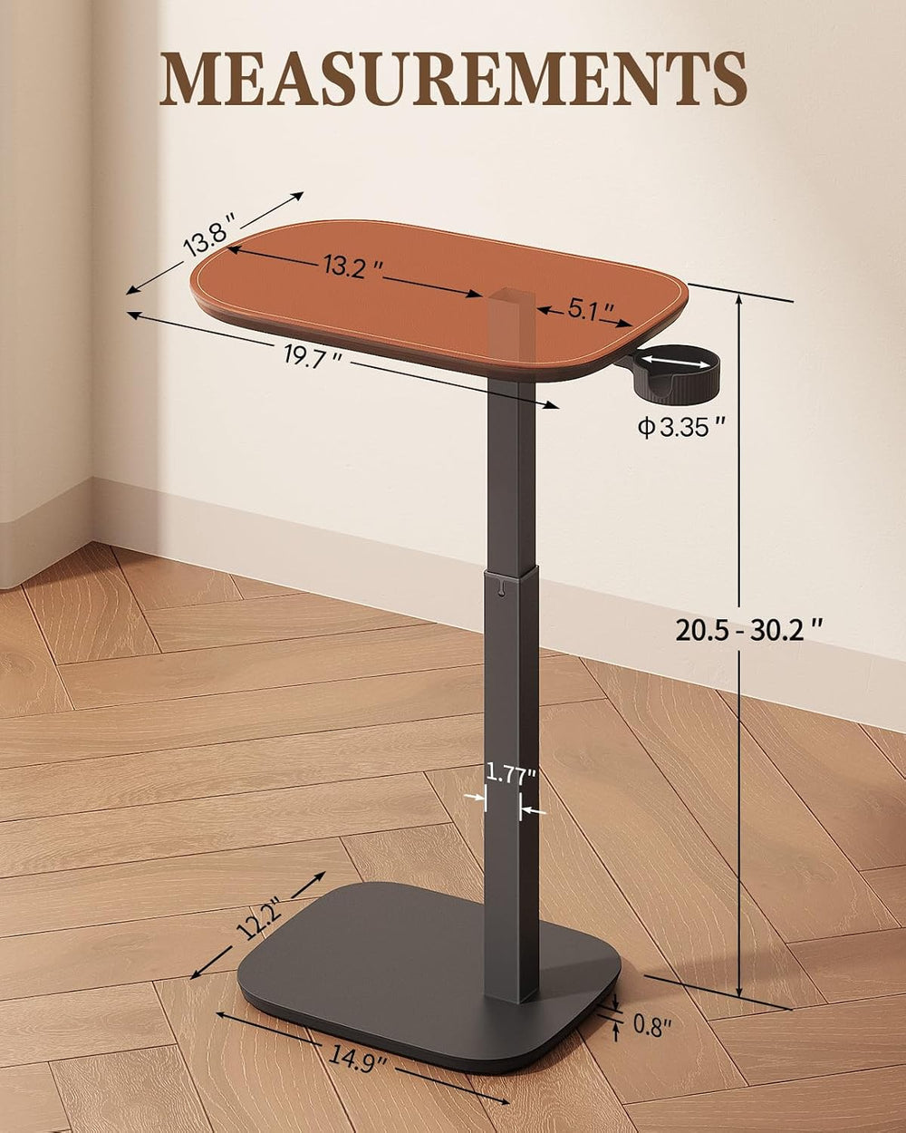 SAIJI Swivel Top TV Tray Table for Living Room Eating and Laptops