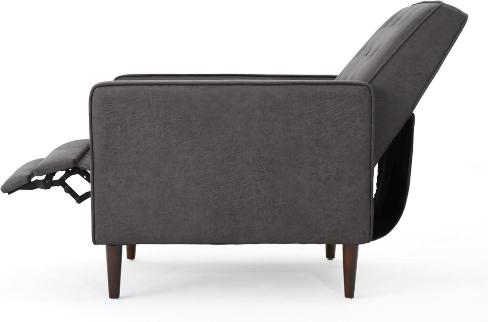 Christopher Knight Home Mervynn Mid-Century Modern Microfiber Recliner, Slate...