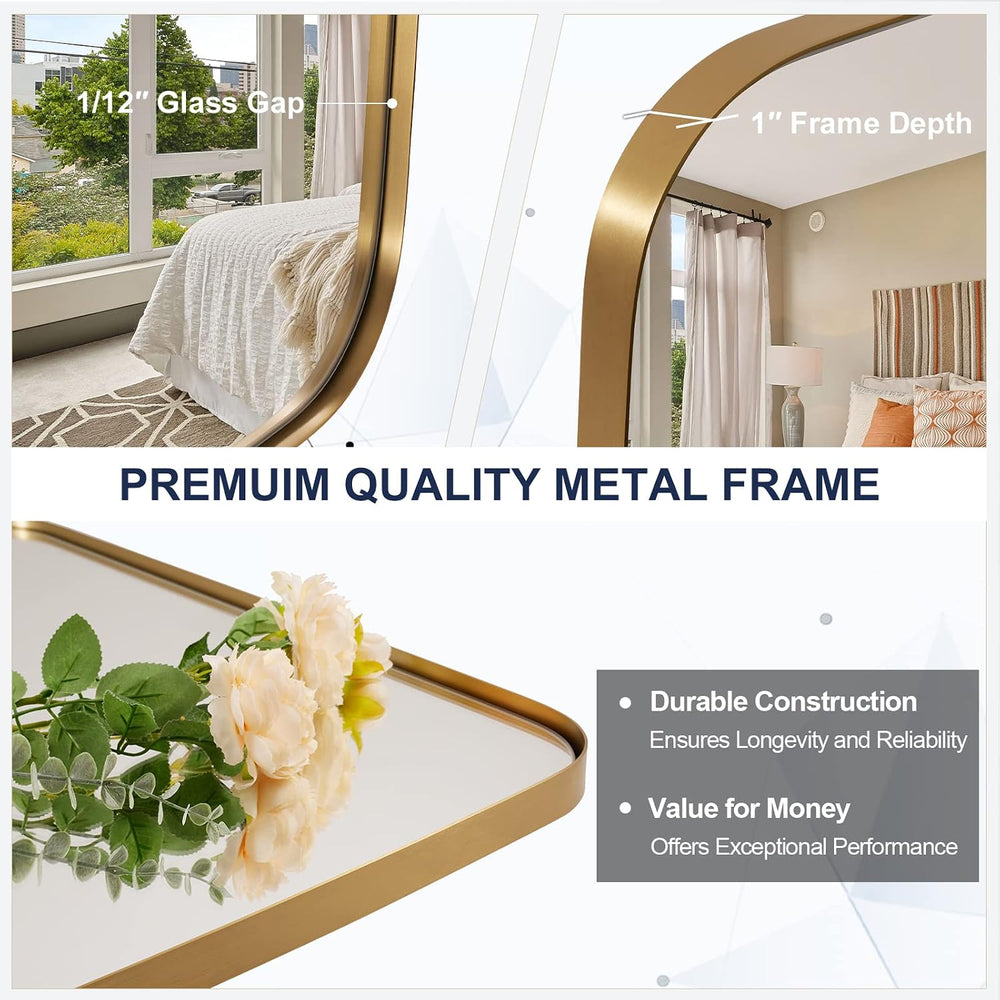 ANDY STAR Oval Mirrors for Bathroom, 24x30 Gold Bathroom Vanity Mirror with M...