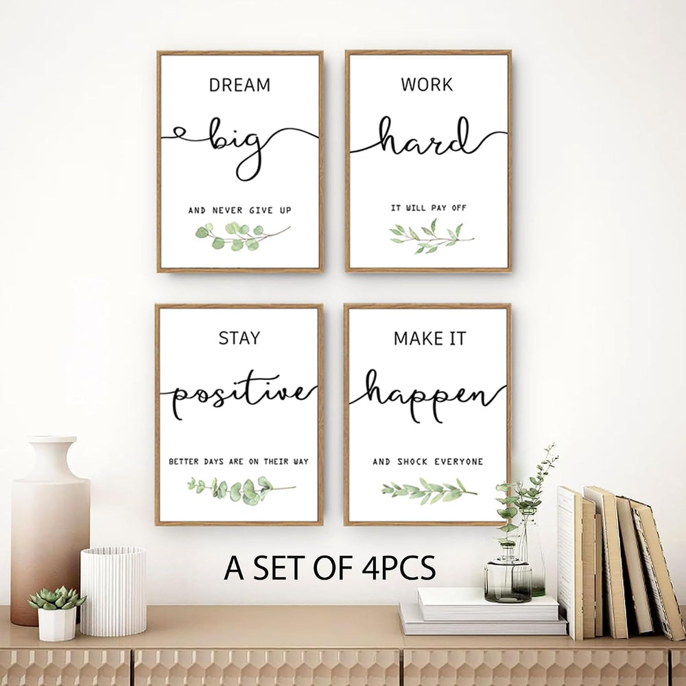 Office Wall Art Inspirational Prints Motivational Decor 12”x16”Framed