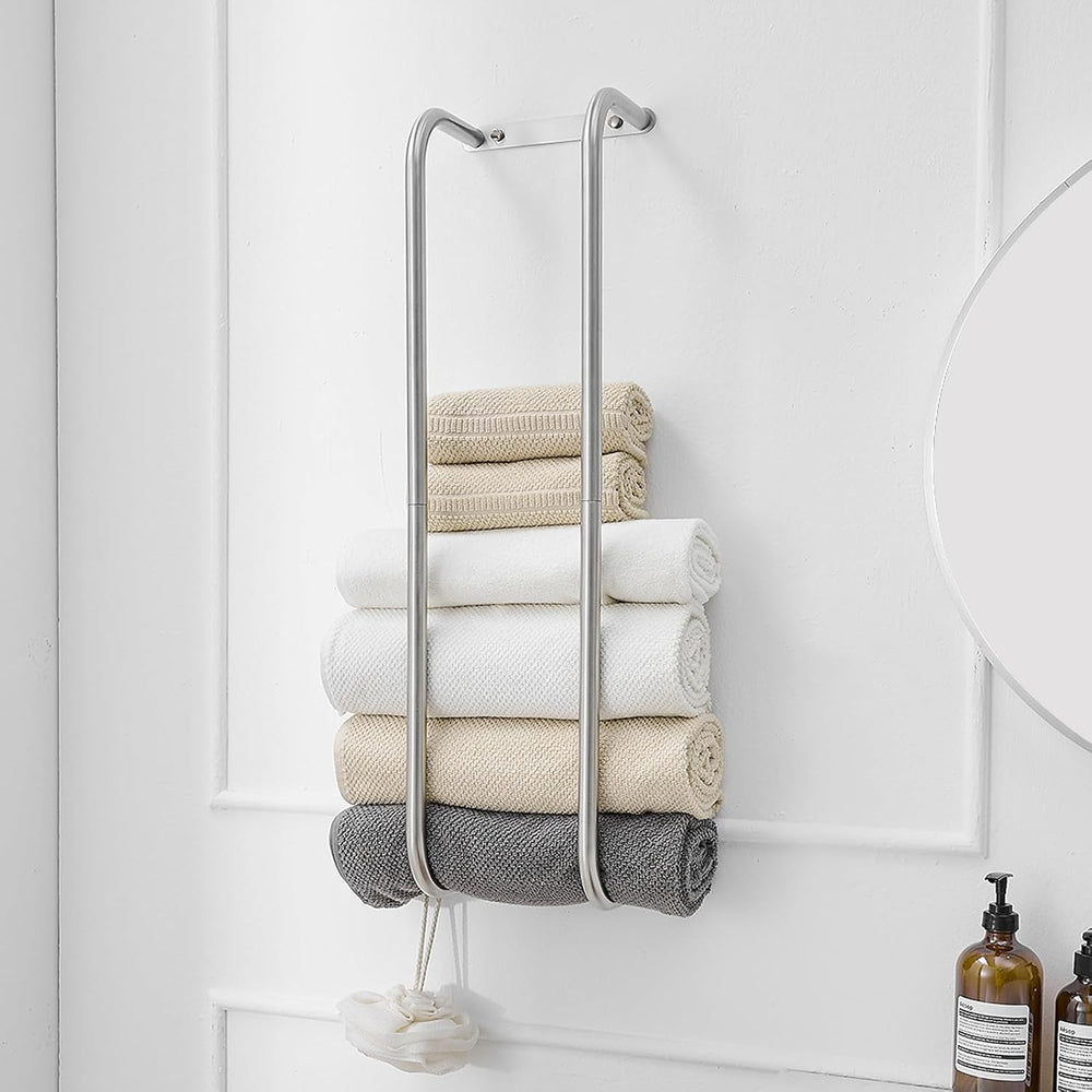 BWE Brushed Nickel Towel Racks for Bathroom Wall Mounted for Rolled Towels