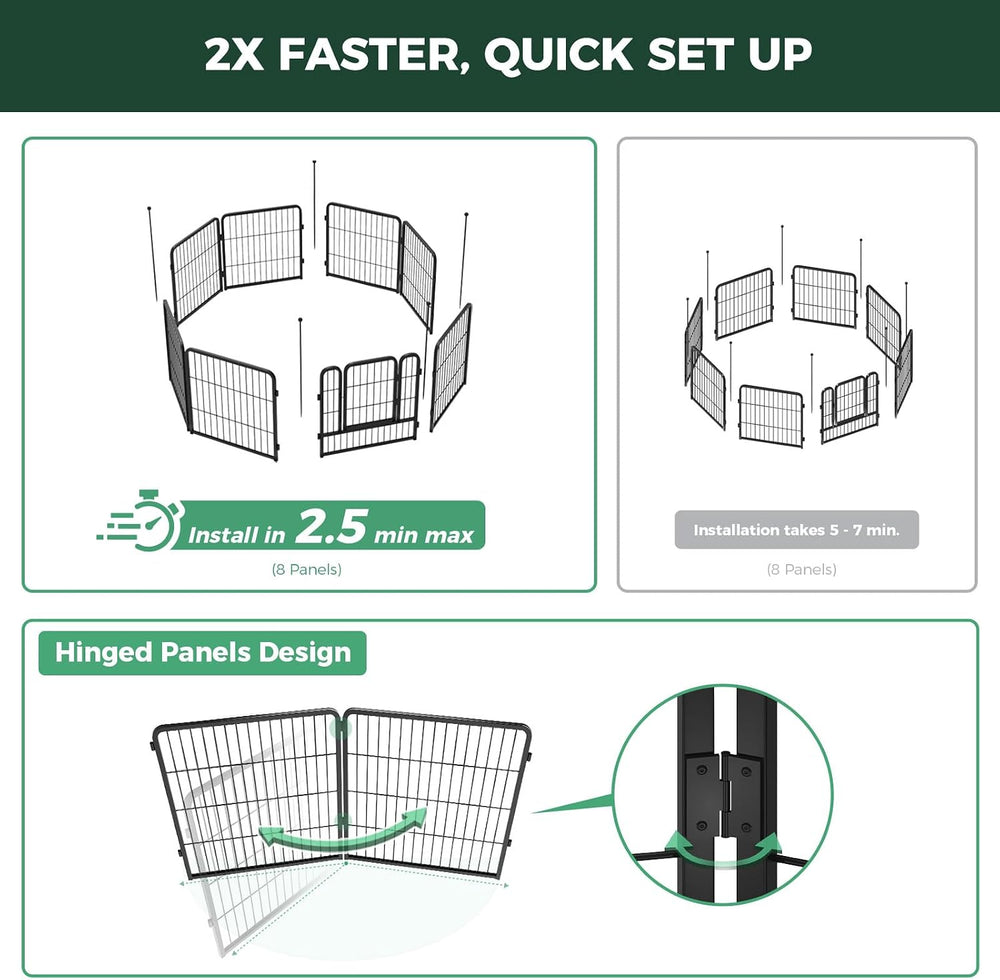 FXW Instant Dog Playpen with RV Step Grid for RV Camping, 40" H, 16 Panels