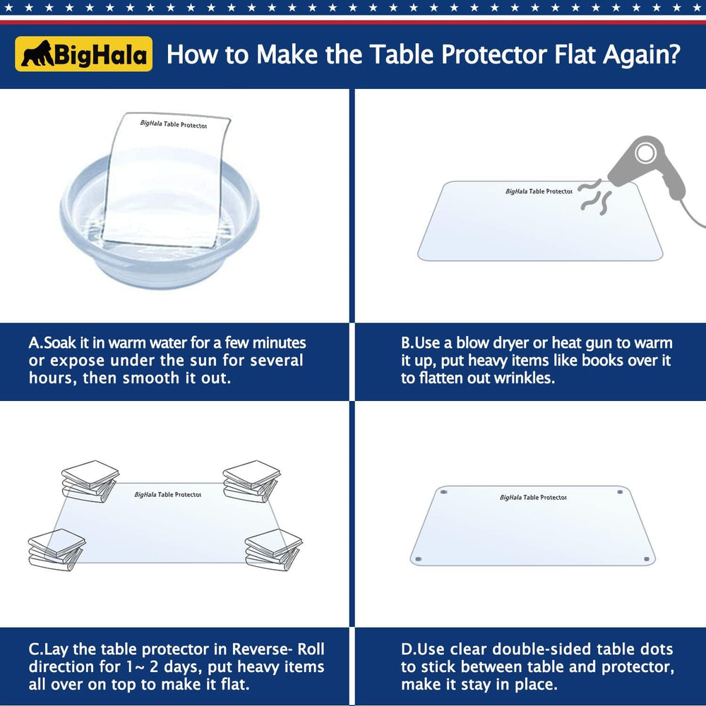 Coffee Table Protector Multi-Size Eco Thick Clear Plastic Tablecloth Cover PV...
