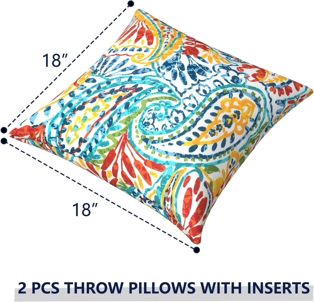 Outdoor Pillows for Patio Furniture 18x18 inch, Square Outdoor Throw Pillows ...