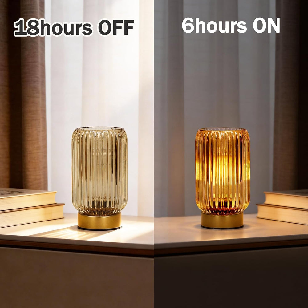MJ PREMIER Battery Operated Lamp, Small Cordless Lamp with Timer, Yellow*2