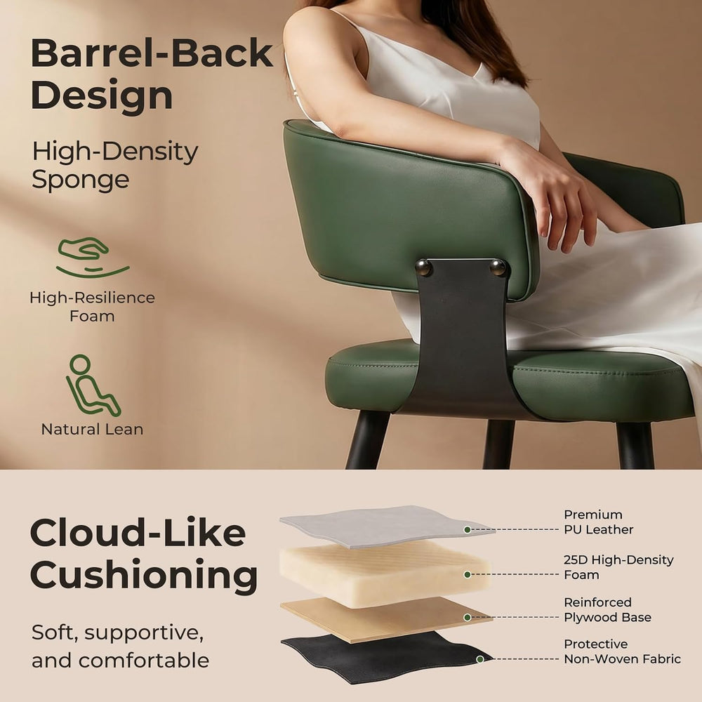 Dining Chairs Set of 4, Modern Faux Leather Kitchen Chairs