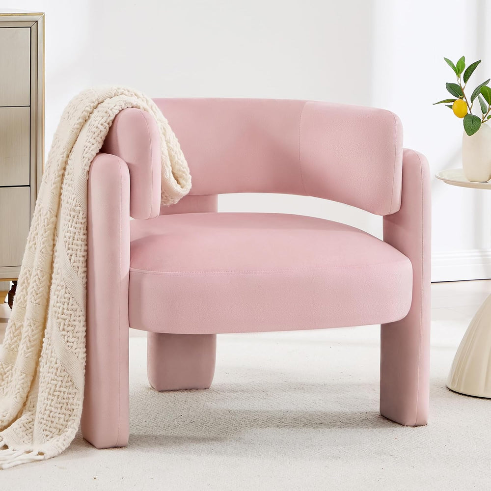 Accent Chair for Living Room, Modern Velvet Barrel Chair, Upholstered Living ...