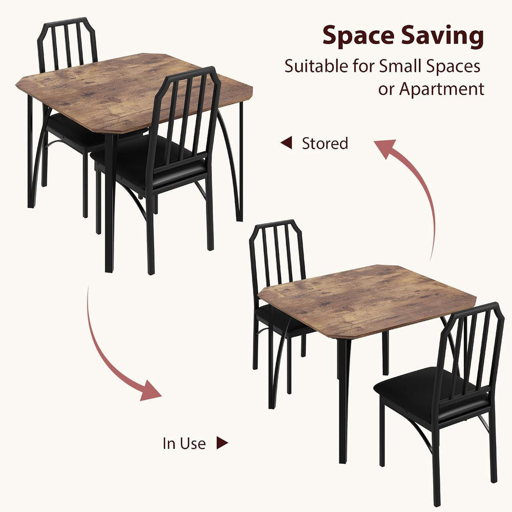 GAOMON 3-Piece Dining Table Set for 2,Kitchen Table with Upholstered Chairs