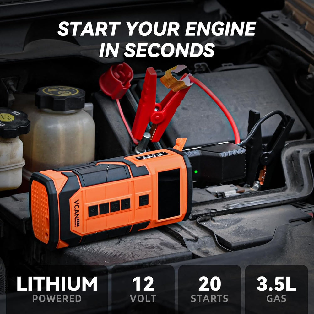 Jump Starter with Air Compressor, VCANENERGY Roadside Emergency Car Kit with ...