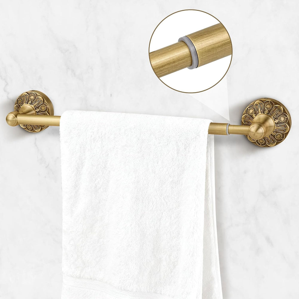 Brass Towel Bar, Adjustable Bathroom Single Towel Rack Rod, Rustic Wall Mount...