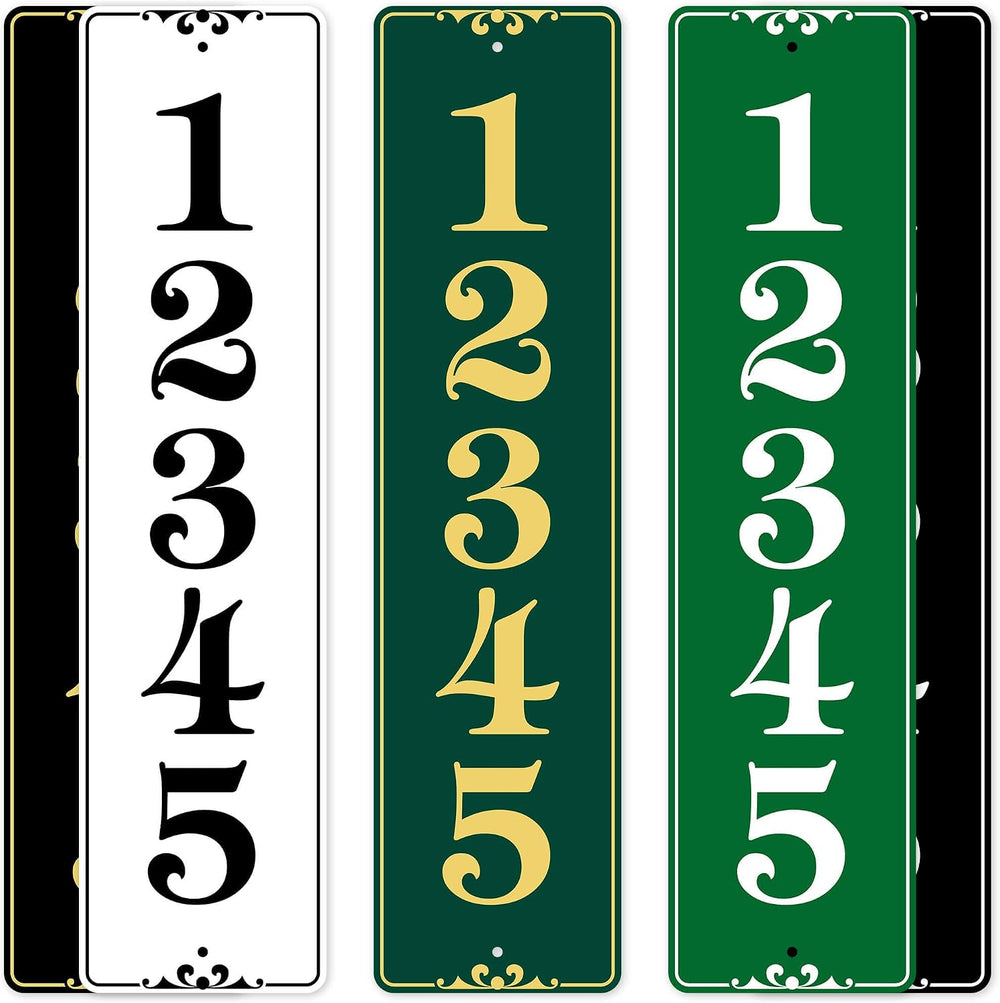 Vertical Address Sign, House Numbers Plaque, Indoor/Outdoor Use, 6x24 inch, 2...