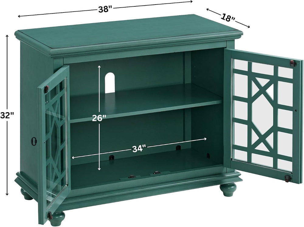 Martin Svensson Home Elegant Small Spaces Accent Cabinet, Teal Green