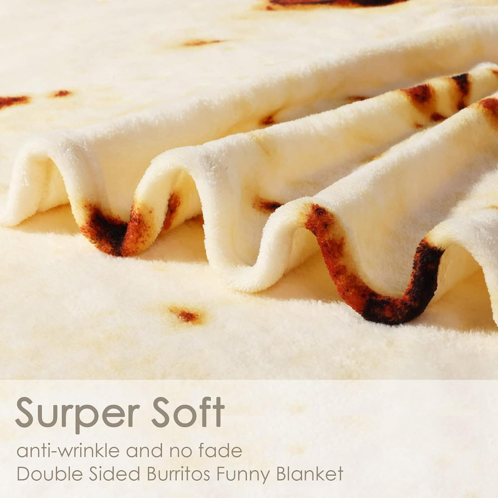 Bnuitland 90 Inches Tortilla Burritos Pattern Blanket, 300 GSM Double Sided G...
