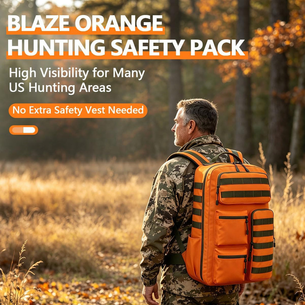Tactical High-Visibility Orange Backpack for Men Women,30L Military Waterproo...