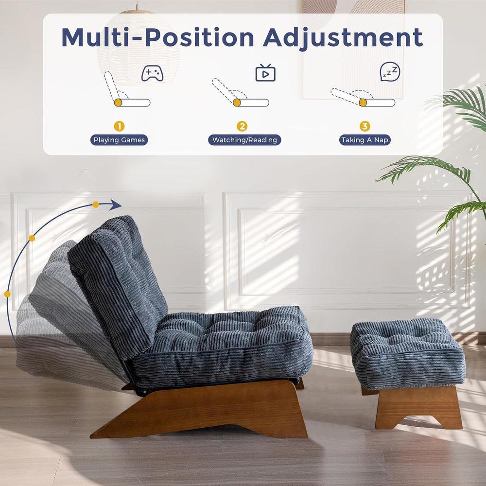 MAXYOYO Accent Chair with Ottoman, Lounge Chair with Adjustable Backrest